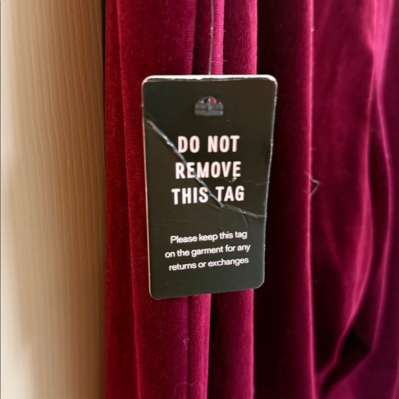 Express Editor Burgundy Wine Velvet Trouser High Rise Pants Size XL NWT $88 - Picture 6 of 7